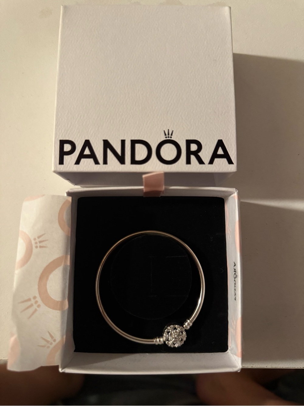 Pandora Silver Bracelet with Clear Crystal Pavé Charm